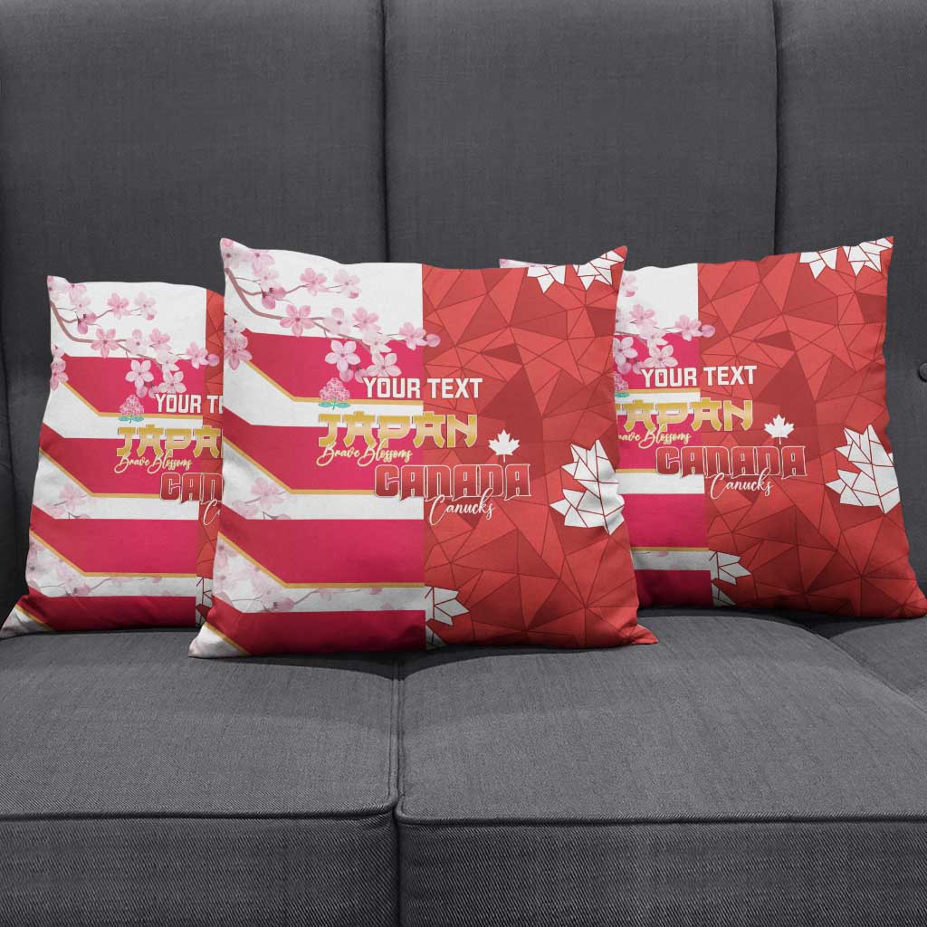 Canada and Japan Rugby Custom Pillow Cover Canucks Brave Blossoms Together Pacific - Wonder Print Shop