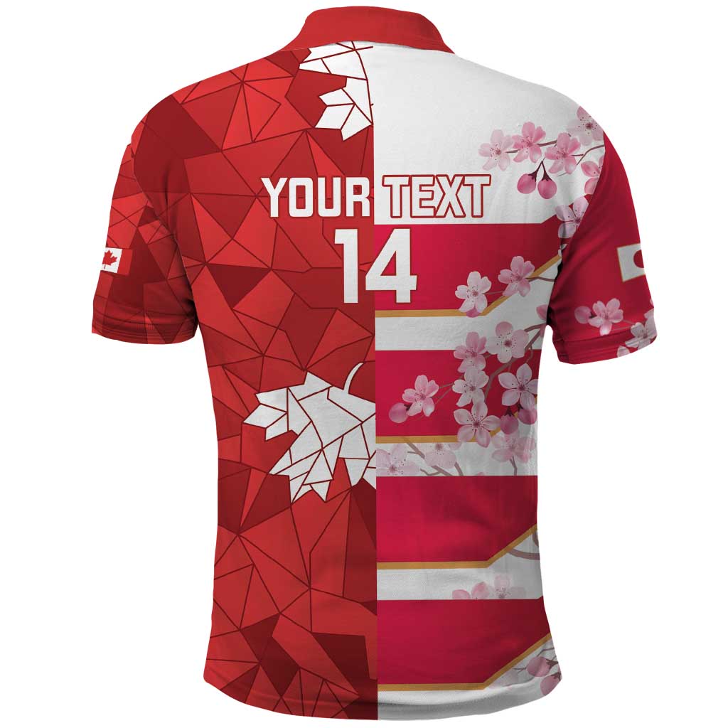 Canada and Japan Rugby Custom Polo Shirt Canucks Brave Blossoms Together Pacific - Wonder Print Shop