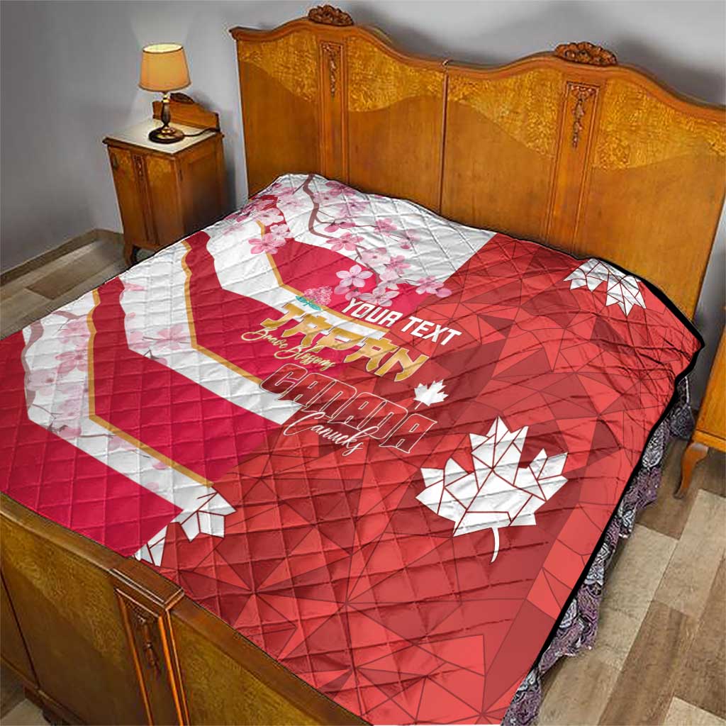 Canada and Japan Rugby Custom Quilt Canucks Brave Blossoms Together Pacific - Wonder Print Shop