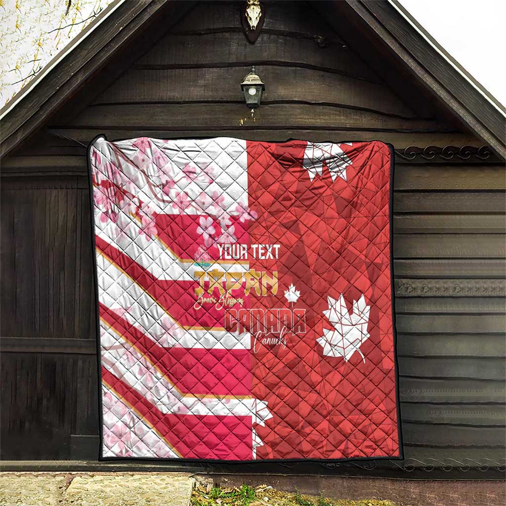 Canada and Japan Rugby Custom Quilt Canucks Brave Blossoms Together Pacific - Wonder Print Shop