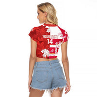 Canada and Japan Rugby Custom Raglan Cropped T Shirt Canucks Brave Blossoms Together Pacific - Wonder Print Shop