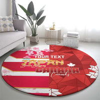 Canada and Japan Rugby Custom Round Carpet Canucks Brave Blossoms Together Pacific - Wonder Print Shop