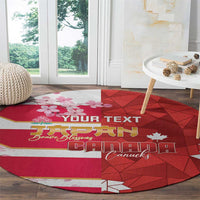 Canada and Japan Rugby Custom Round Carpet Canucks Brave Blossoms Together Pacific - Wonder Print Shop