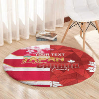 Canada and Japan Rugby Custom Round Carpet Canucks Brave Blossoms Together Pacific - Wonder Print Shop