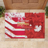 Canada and Japan Rugby Custom Rubber Doormat Canucks Brave Blossoms Together Pacific - Wonder Print Shop