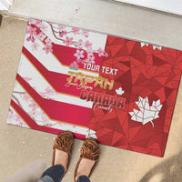 Canada and Japan Rugby Custom Rubber Doormat Canucks Brave Blossoms Together Pacific - Wonder Print Shop