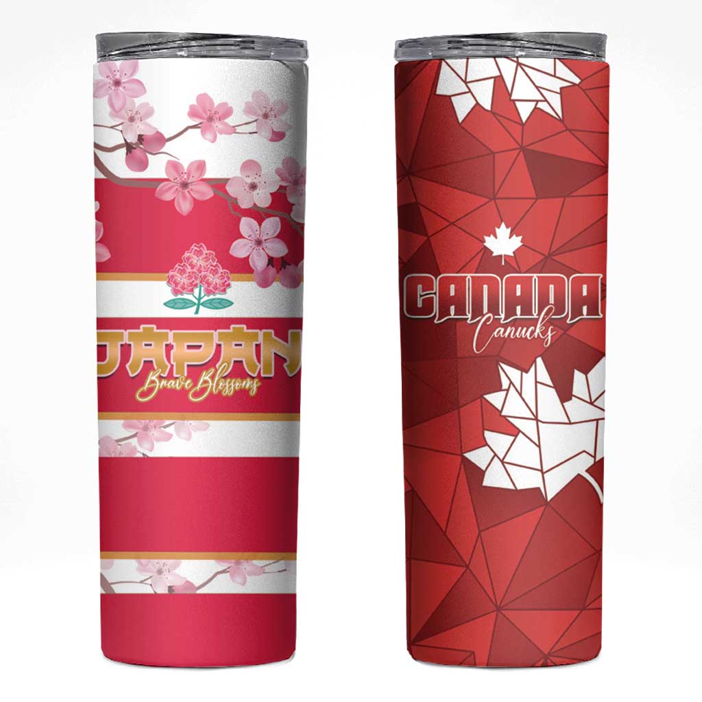 Canada and Japan Rugby Skinny Tumbler Canucks Brave Blossoms Together Pacific - Wonder Print Shop