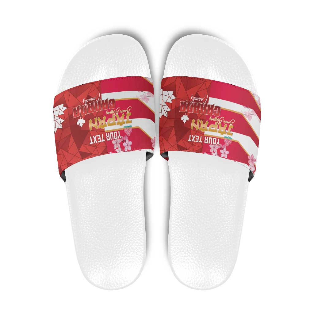 Canada and Japan Rugby Custom Slide Sandals Canucks Brave Blossoms Together Pacific - Wonder Print Shop