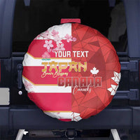 Canada and Japan Rugby Custom Spare Tire Cover Canucks Brave Blossoms Together Pacific - Wonder Print Shop