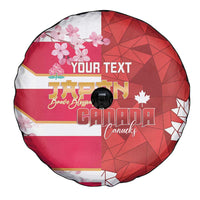 Canada and Japan Rugby Custom Spare Tire Cover Canucks Brave Blossoms Together Pacific - Wonder Print Shop