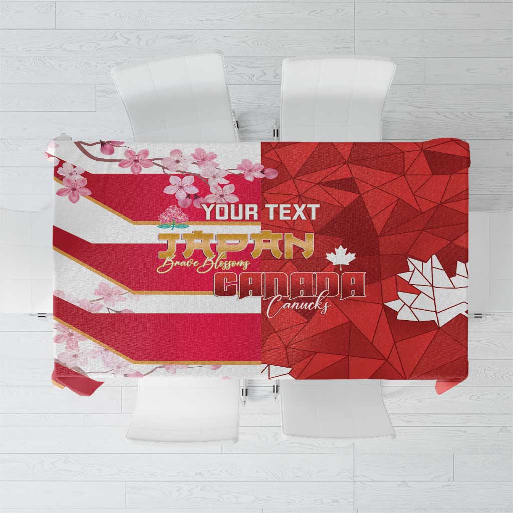 Canada and Japan Rugby Custom Tablecloth Canucks Brave Blossoms Together Pacific - Wonder Print Shop