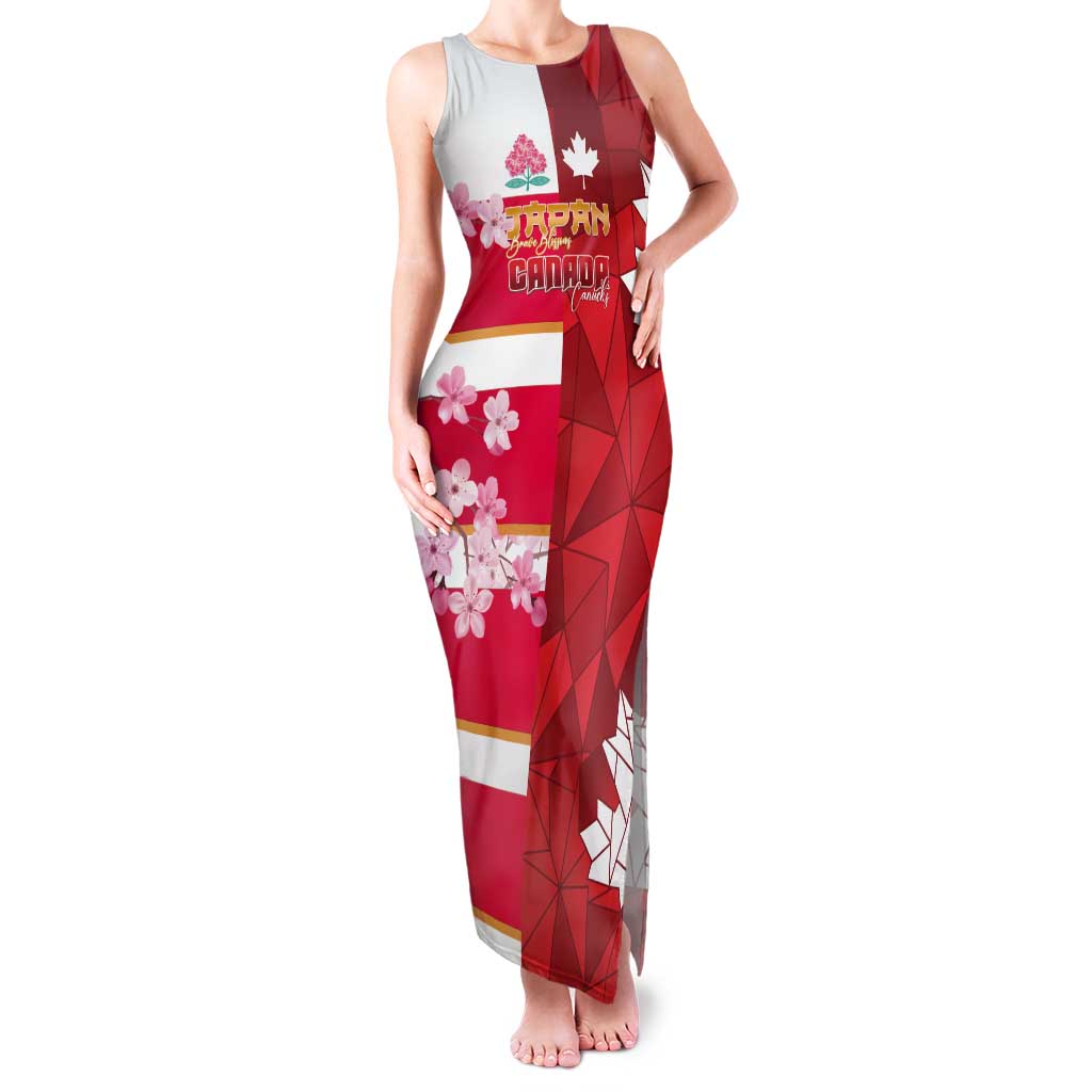 Canada and Japan Rugby Custom Tank Maxi Dress Canucks Brave Blossoms Together Pacific - Wonder Print Shop