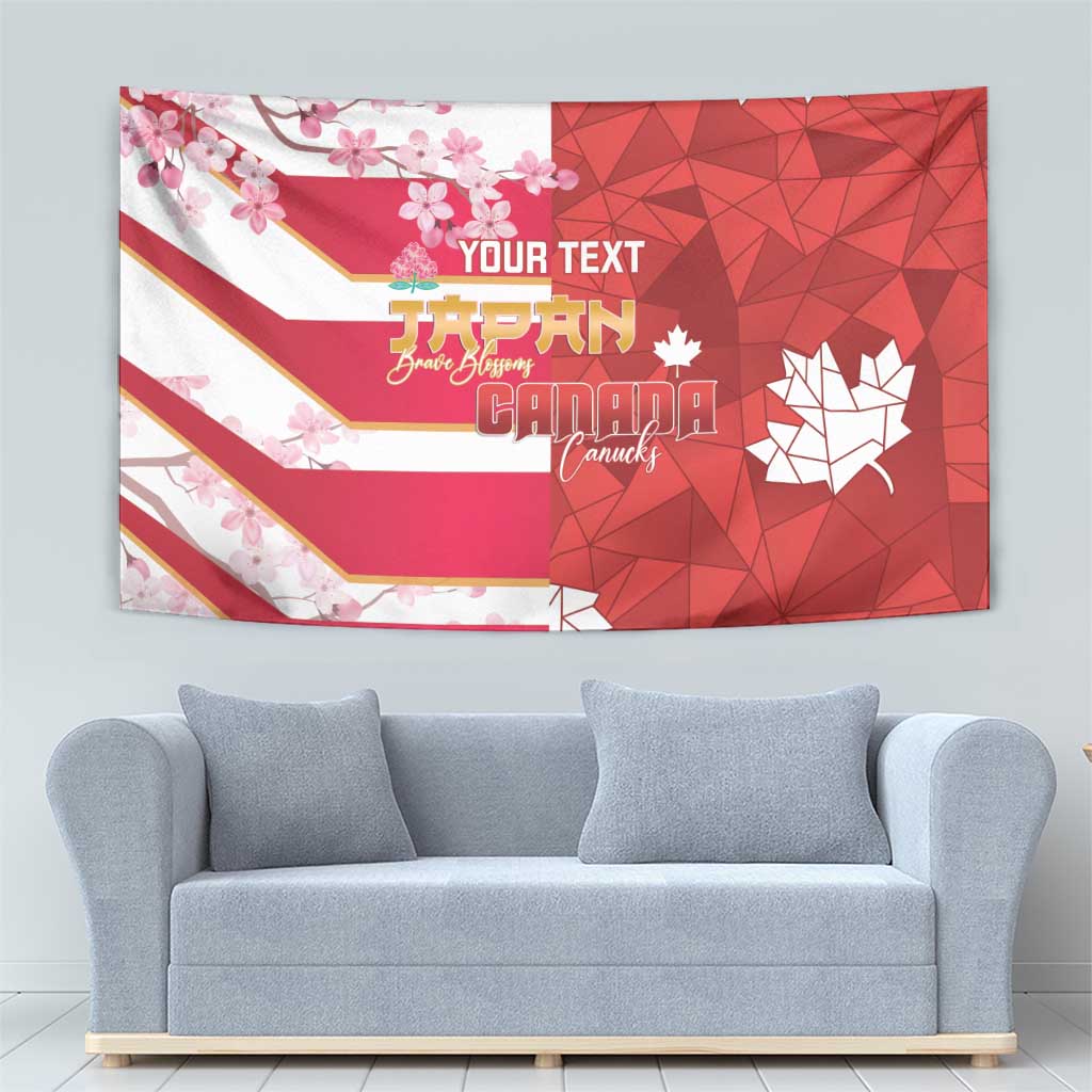 Canada and Japan Rugby Custom Tapestry Canucks Brave Blossoms Together Pacific - Wonder Print Shop