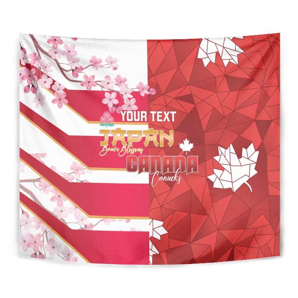 Canada and Japan Rugby Custom Tapestry Canucks Brave Blossoms Together Pacific - Wonder Print Shop