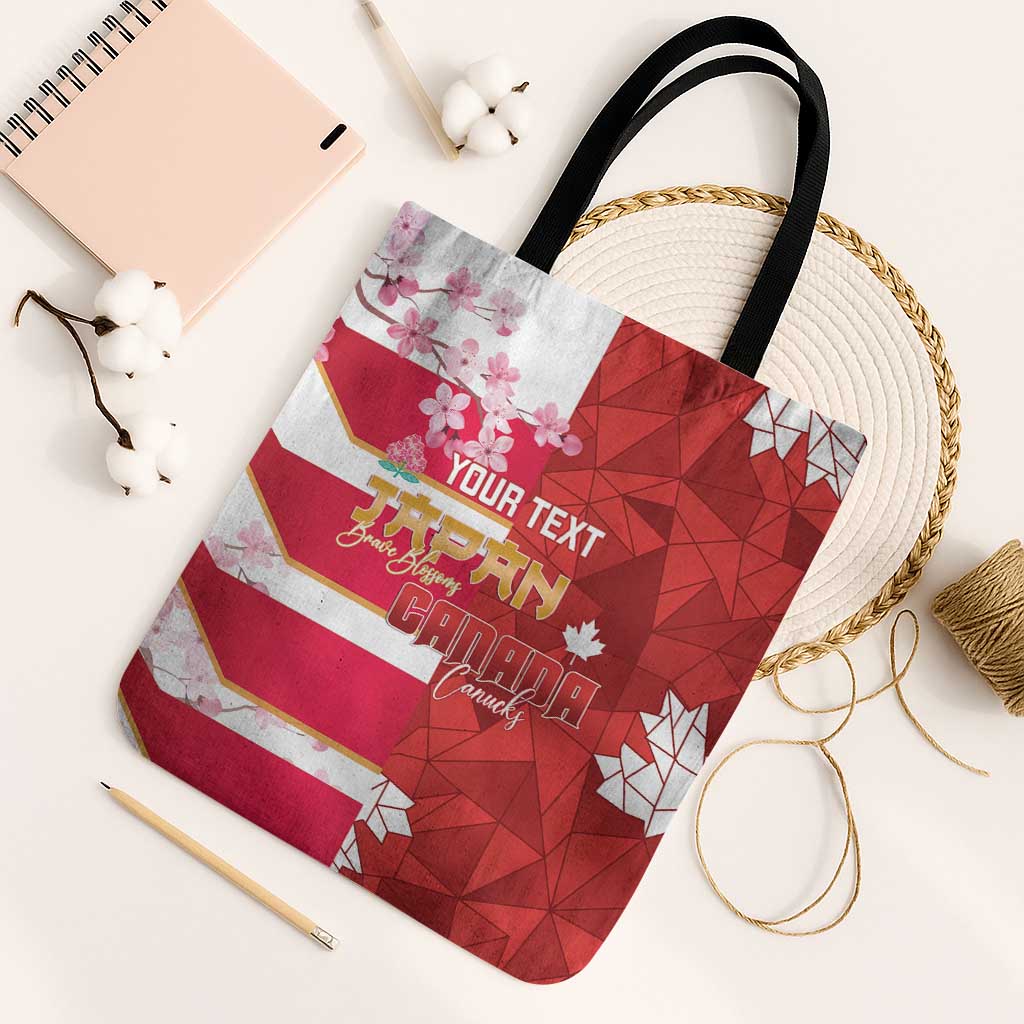 Canada and Japan Rugby Custom Tote Bag Canucks Brave Blossoms Together Pacific - Wonder Print Shop