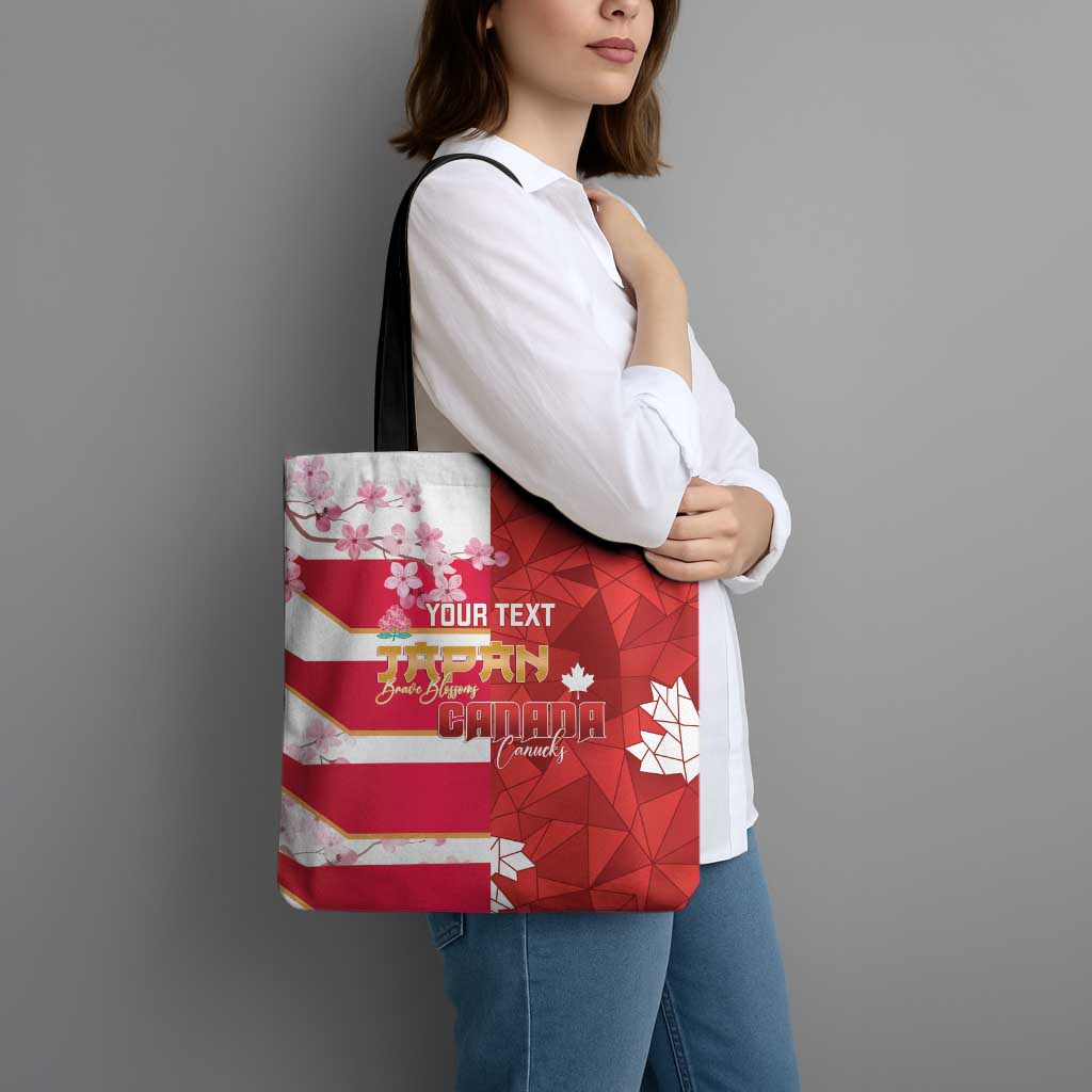 Canada and Japan Rugby Custom Tote Bag Canucks Brave Blossoms Together Pacific - Wonder Print Shop