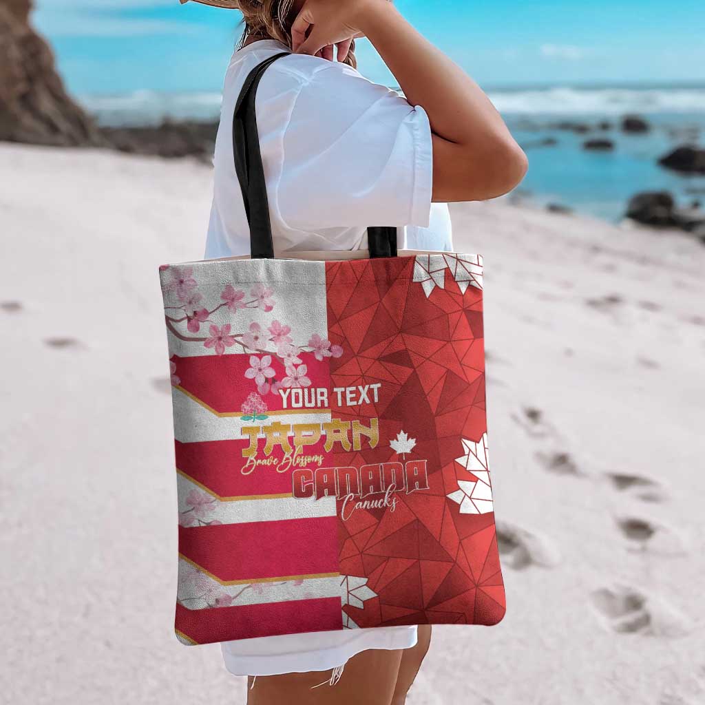 Canada and Japan Rugby Custom Tote Bag Canucks Brave Blossoms Together Pacific - Wonder Print Shop