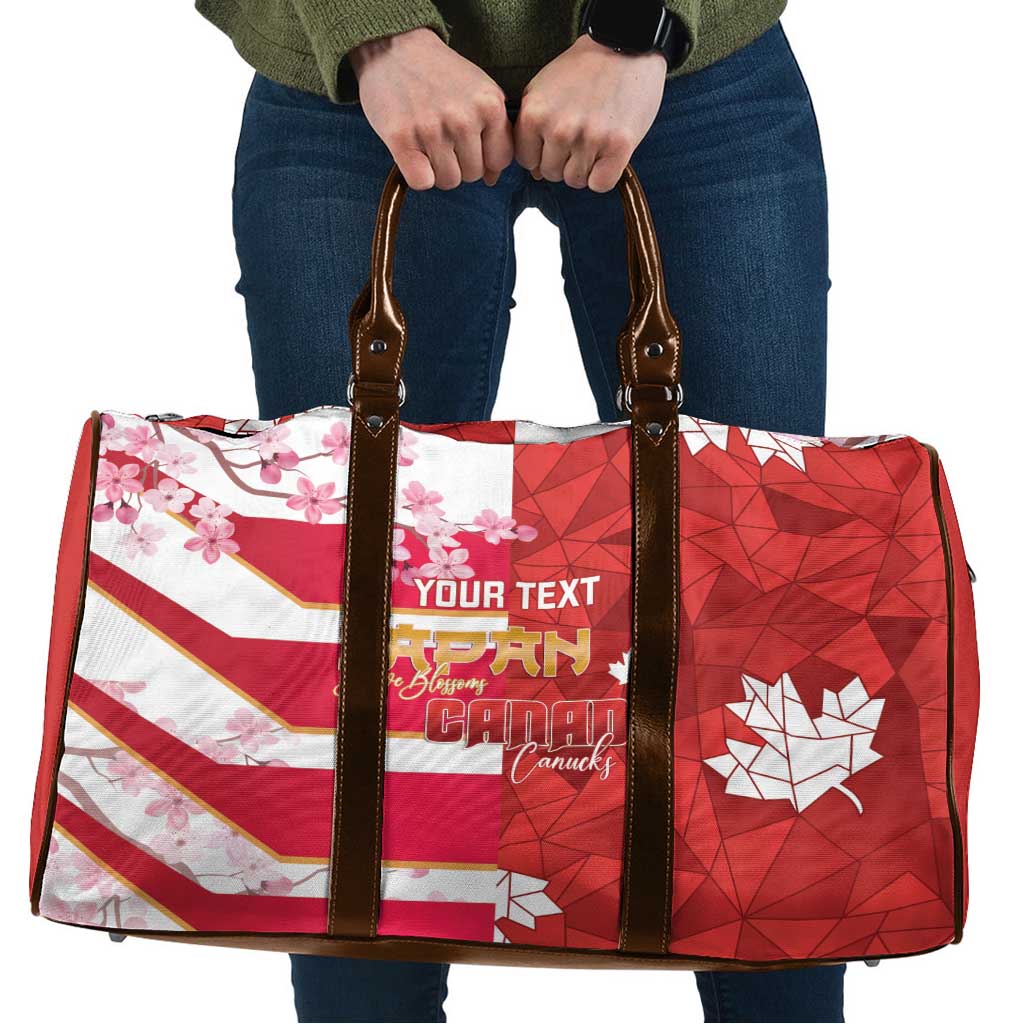 Canada and Japan Rugby Custom Travel Bag Canucks Brave Blossoms Together Pacific - Wonder Print Shop