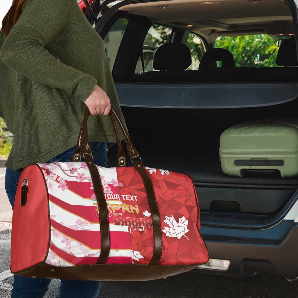 Canada and Japan Rugby Custom Travel Bag Canucks Brave Blossoms Together Pacific - Wonder Print Shop