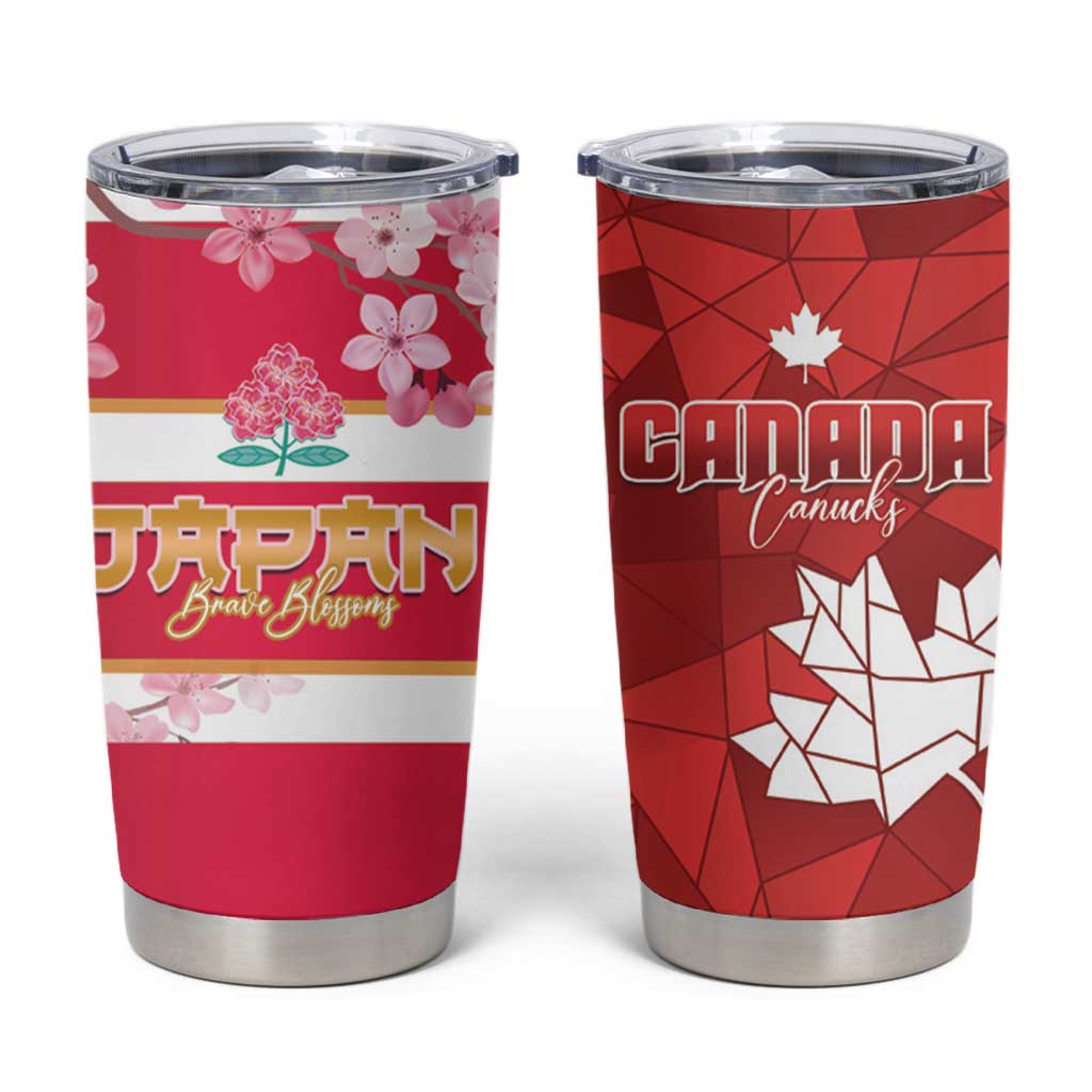 Canada and Japan Rugby Tumbler Cup Canucks Brave Blossoms Together Pacific - Wonder Print Shop