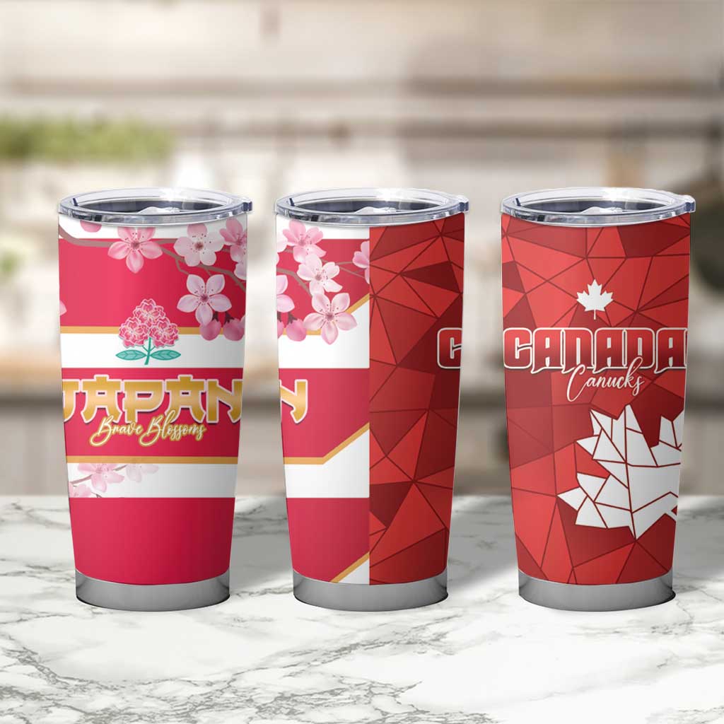Canada and Japan Rugby Tumbler Cup Canucks Brave Blossoms Together Pacific - Wonder Print Shop