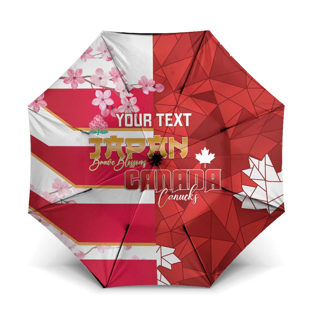 Canada and Japan Rugby Custom Umbrella Canucks Brave Blossoms Together Pacific - Wonder Print Shop