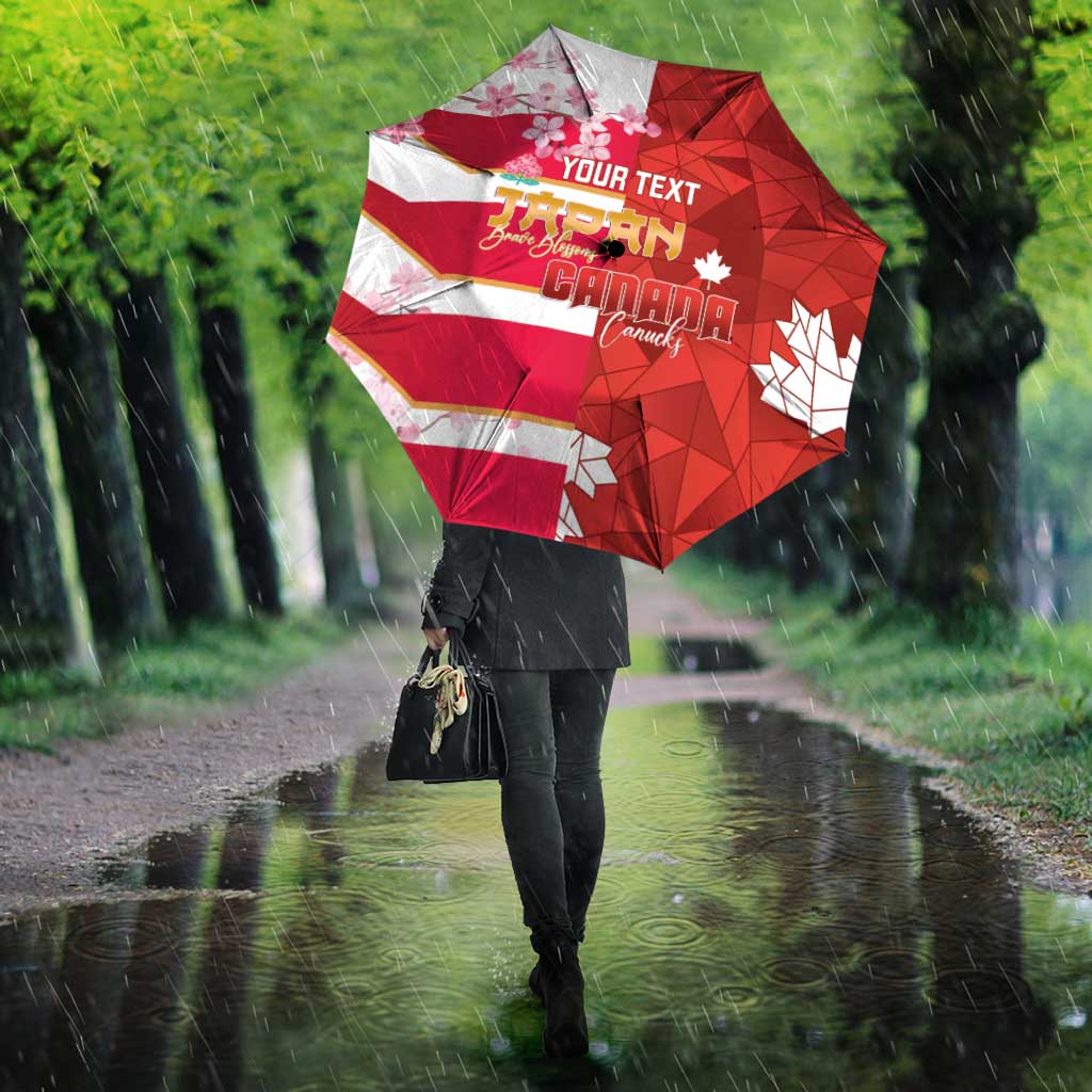 Canada and Japan Rugby Custom Umbrella Canucks Brave Blossoms Together Pacific - Wonder Print Shop