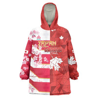 Canada and Japan Rugby Custom Wearable Blanket Hoodie Canucks Brave Blossoms Together Pacific - Wonder Print Shop