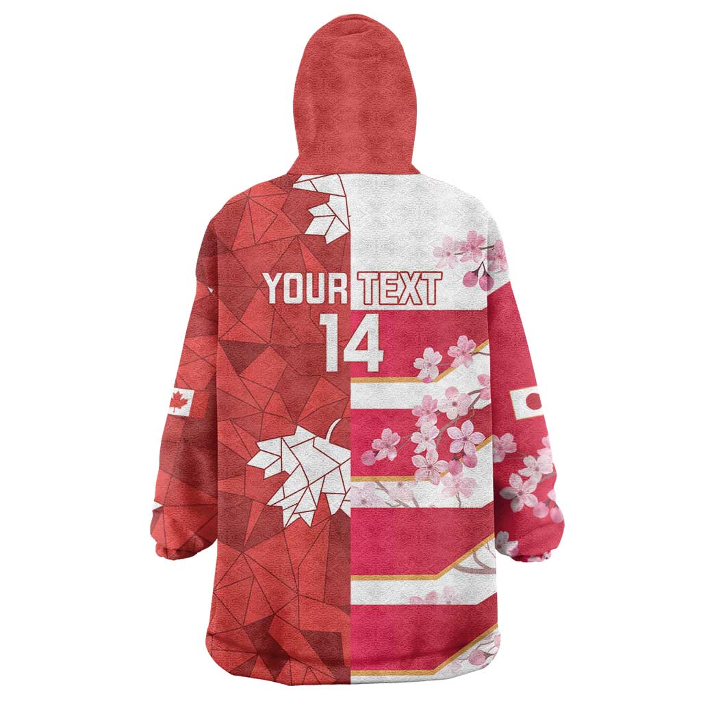 Canada and Japan Rugby Custom Wearable Blanket Hoodie Canucks Brave Blossoms Together Pacific - Wonder Print Shop