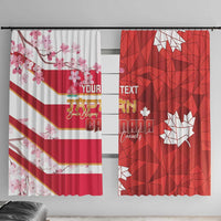Canada and Japan Rugby Custom Window Curtain Canucks Brave Blossoms Together Pacific - Wonder Print Shop