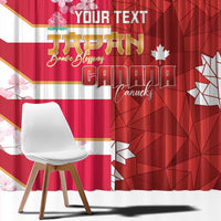 Canada and Japan Rugby Custom Window Curtain Canucks Brave Blossoms Together Pacific - Wonder Print Shop