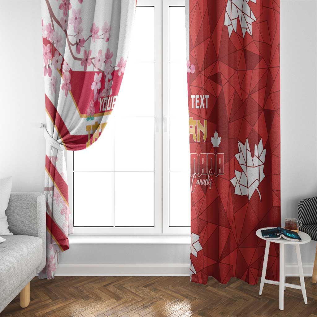 Canada and Japan Rugby Custom Window Curtain Canucks Brave Blossoms Together Pacific - Wonder Print Shop