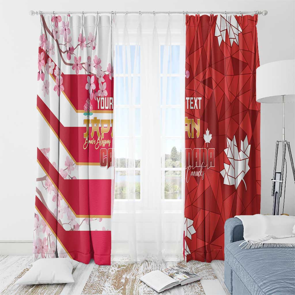 Canada and Japan Rugby Custom Window Curtain Canucks Brave Blossoms Together Pacific - Wonder Print Shop