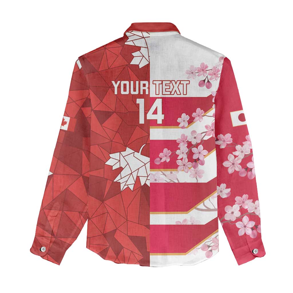 Canada and Japan Rugby Custom Women Casual Shirt Canucks Brave Blossoms Together Pacific - Wonder Print Shop