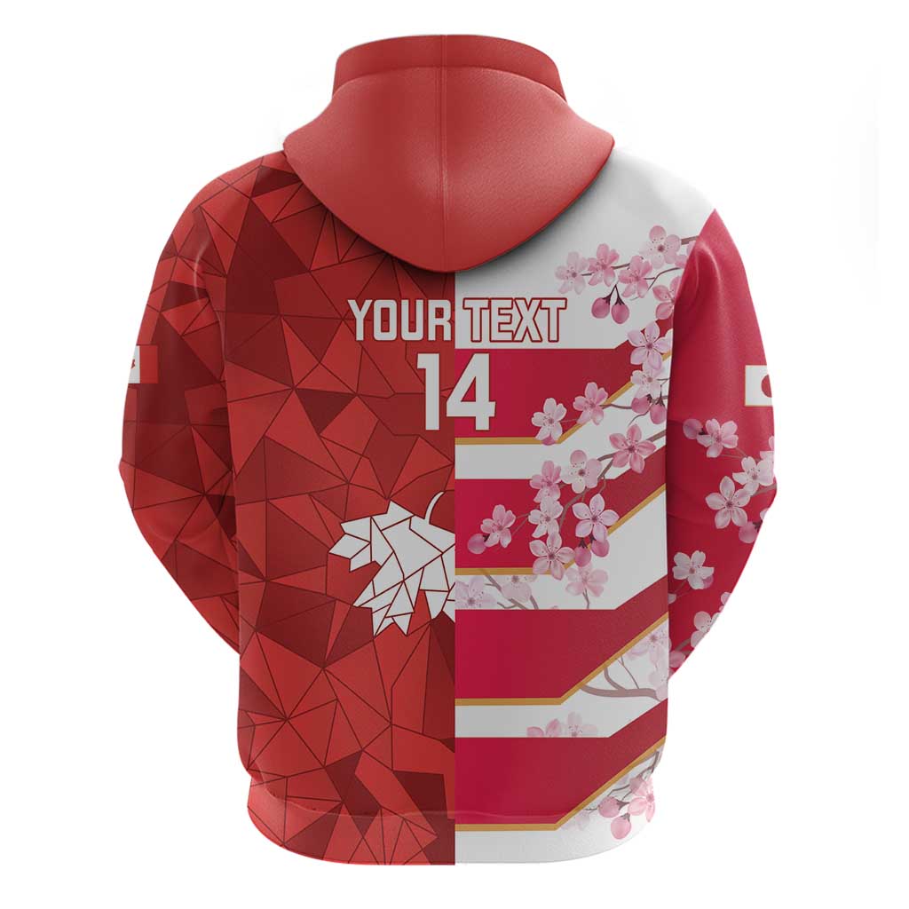 Canada and Japan Rugby Custom Zip Hoodie Canucks Brave Blossoms Together Pacific - Wonder Print Shop