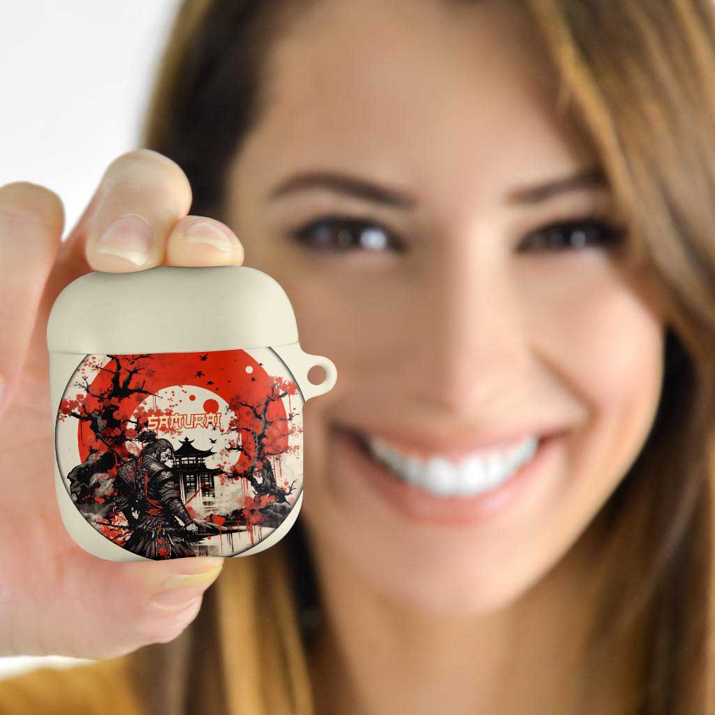 Samurai Warrior Japan AirPods Case Red-blossomed Tree Classic Japanese Stylized - Wonder Print Shop