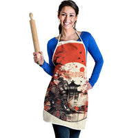 Samurai Warrior Japan Apron Red-blossomed Tree Classic Japanese Stylized - Wonder Print Shop