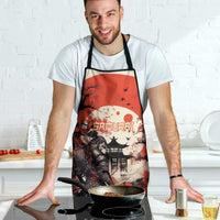 Samurai Warrior Japan Apron Red-blossomed Tree Classic Japanese Stylized - Wonder Print Shop
