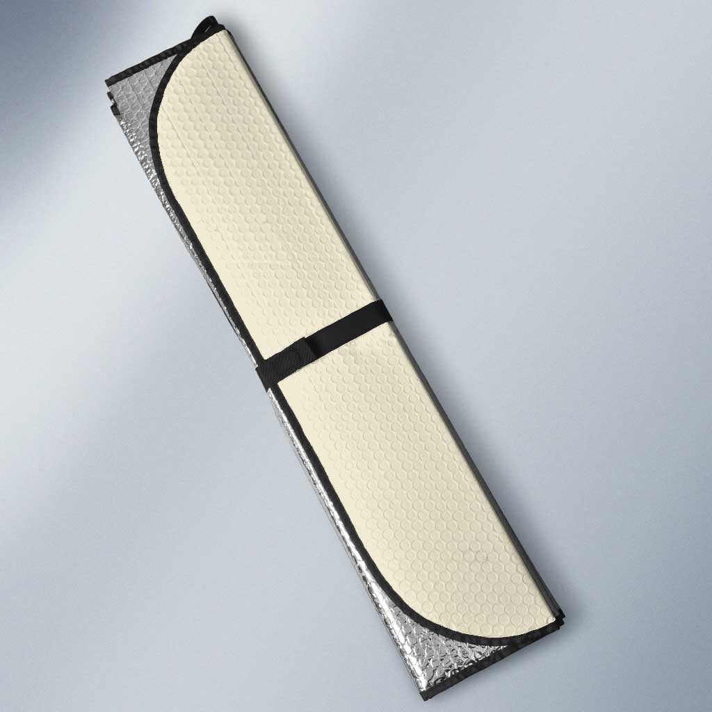 Samurai Warrior Japan Auto Sun Shade Red-blossomed Tree Classic Japanese Stylized - Wonder Print Shop