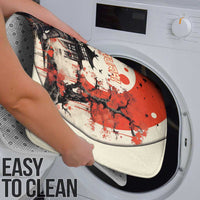 Samurai Warrior Japan Bathroom Set Red-blossomed Tree Classic Japanese Stylized - Wonder Print Shop