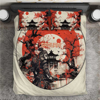Samurai Warrior Japan Bedding Set Red-blossomed Tree Classic Japanese Stylized - Wonder Print Shop