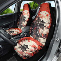 Samurai Warrior Japan Car Seat Cover Red-blossomed Tree Classic Japanese Stylized - Wonder Print Shop