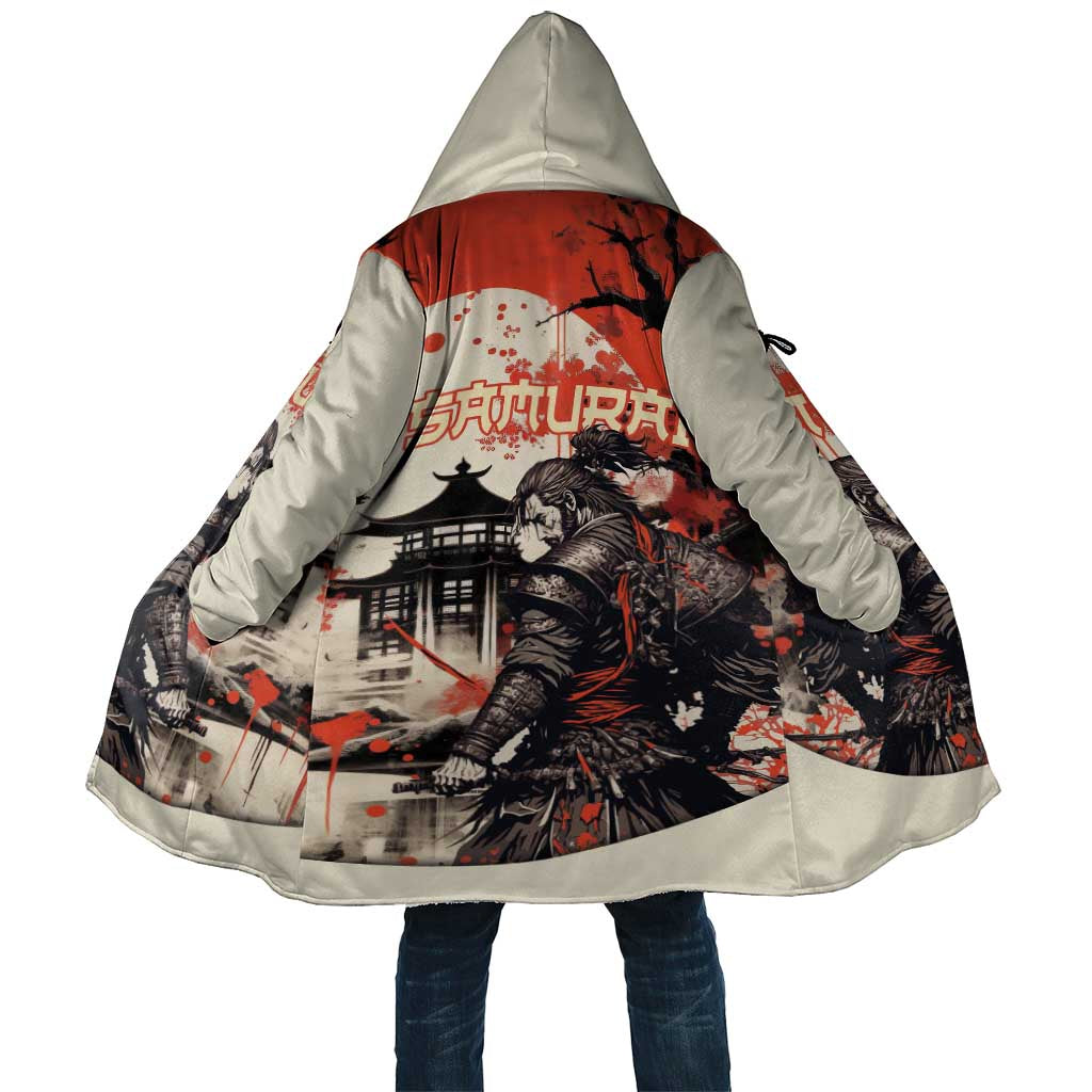 Samurai Warrior Japan Cloak Red-blossomed Tree Classic Japanese Stylized - Wonder Print Shop
