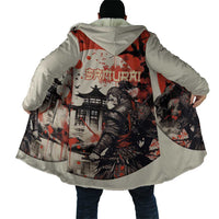 Samurai Warrior Japan Cloak Red-blossomed Tree Classic Japanese Stylized - Wonder Print Shop