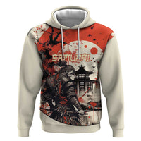 Samurai Warrior Japan Hoodie Red-blossomed Tree Classic Japanese Stylized - Wonder Print Shop