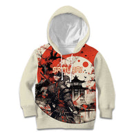 Samurai Warrior Japan Kid Hoodie Red-blossomed Tree Classic Japanese Stylized - Wonder Print Shop