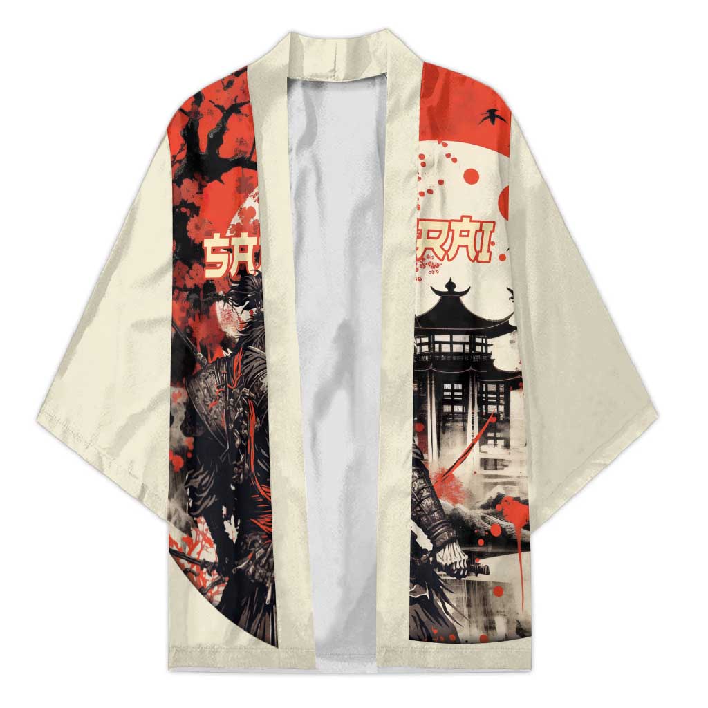 Samurai Warrior Japan Kimono Red-blossomed Tree Classic Japanese Stylized - Wonder Print Shop