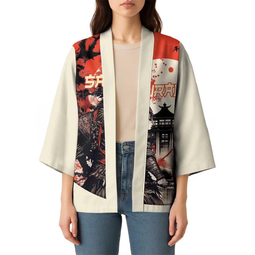 Samurai Warrior Japan Kimono Red-blossomed Tree Classic Japanese Stylized - Wonder Print Shop