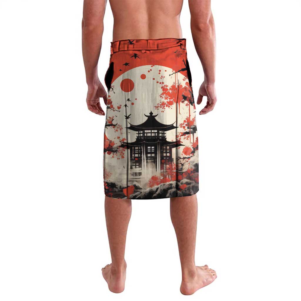 Samurai Warrior Japan Lavalava Red-blossomed Tree Classic Japanese Stylized - Wonder Print Shop