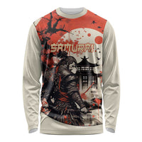Samurai Warrior Japan Long Sleeve Shirt Red-blossomed Tree Classic Japanese Stylized - Wonder Print Shop